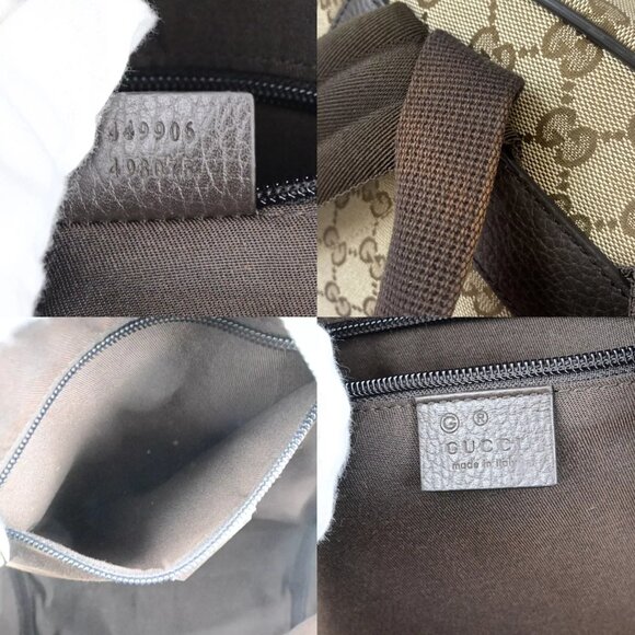 GUCCI Logo GG Pattern Backpack Bag Canvas Leather Brown SHW Italy 40RK750 - Picture 14 of 14